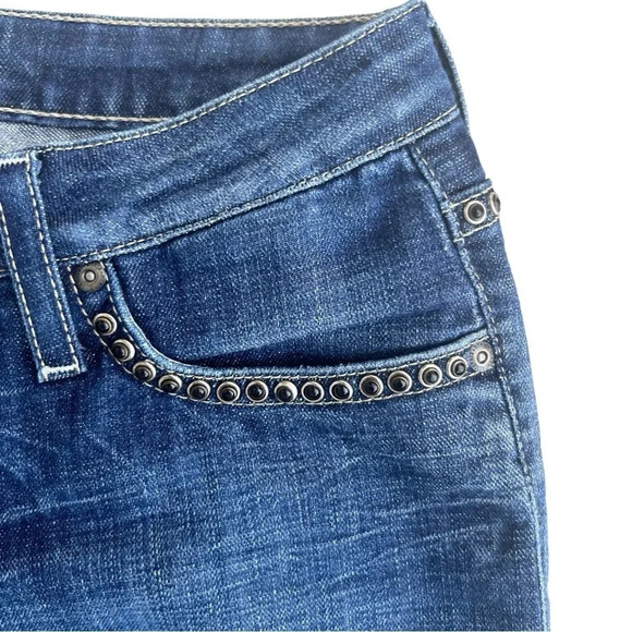 Robin's Jean Marilyn Black Crystal Studded Denim Jeans Embellished Biker Metal - Picture 5 of 13